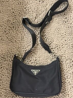 Prada Black Nylon Logo Crossbody